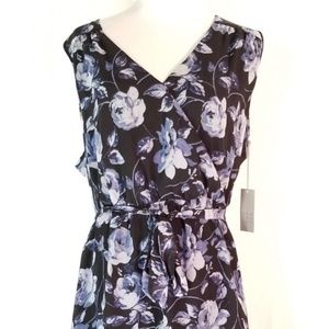 A New Day Blue Floral Print Sleeveless Dress XL